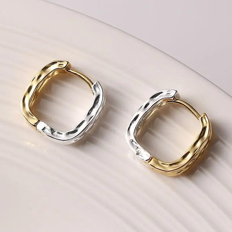 925 Sterling Silver Vintage Square Earrings For Women Jewelry Allergy-Free