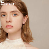 925 Silver Turquoise Cross Ear Buckles Hoop Earrings
