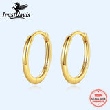 Trustdavis 925 Sterling Silver Round Hoop Earrings for Women