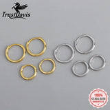 Trustdavis 925 Sterling Silver Round Hoop Earrings for Women