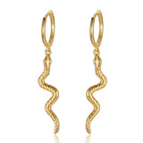 925 Silver Snake Hoop Earrings Gothic Punk Women Fine Accessories