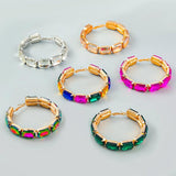 Crystal Gems Hoop Earrings Holiday Jewelry Boutique Accessories