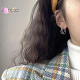 925 Silver Needle Double Layer Circle Hoop Earring CZ Crystal Huggie Jewelry