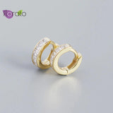 Geometric 925 Silver Circle Hoop Earrings for Women Punk Jewelry