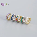 Geometric 925 Silver Circle Hoop Earrings for Women Punk Jewelry