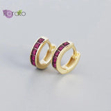 Geometric 925 Silver Circle Hoop Earrings for Women Punk Jewelry