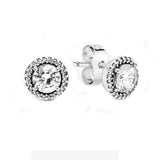 925 Silver Heart Hoop Earrings Sparkling Square DIY Jewelry