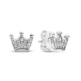 925 Silver Heart Hoop Earrings Sparkling Square DIY Jewelry