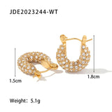 Uworld Pave Mini Martina Hoops -Gold Earring 18K PVD Plated Stainless Steel