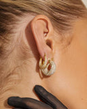 Uworld Pave Mini Martina Hoops -Gold Earring 18K PVD Plated Stainless Steel