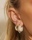 Uworld Pave Mini Martina Hoops -Gold Earring 18K PVD Plated Stainless Steel