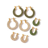 Uworld Pave Mini Martina Hoops -Gold Earring 18K PVD Plated Stainless Steel