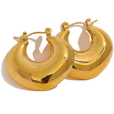 PVD Texture Hoop Earrings for Women