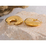 PVD Texture Hoop Earrings for Women