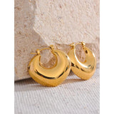 PVD Texture Hoop Earrings for Women