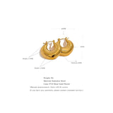 PVD Texture Hoop Earrings for Women