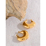 PVD Texture Hoop Earrings for Women