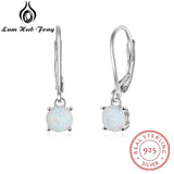 925 Silver Hoop Earrings with Fire Opal for Women