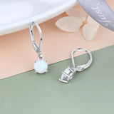 925 Silver Hoop Earrings with Fire Opal for Women