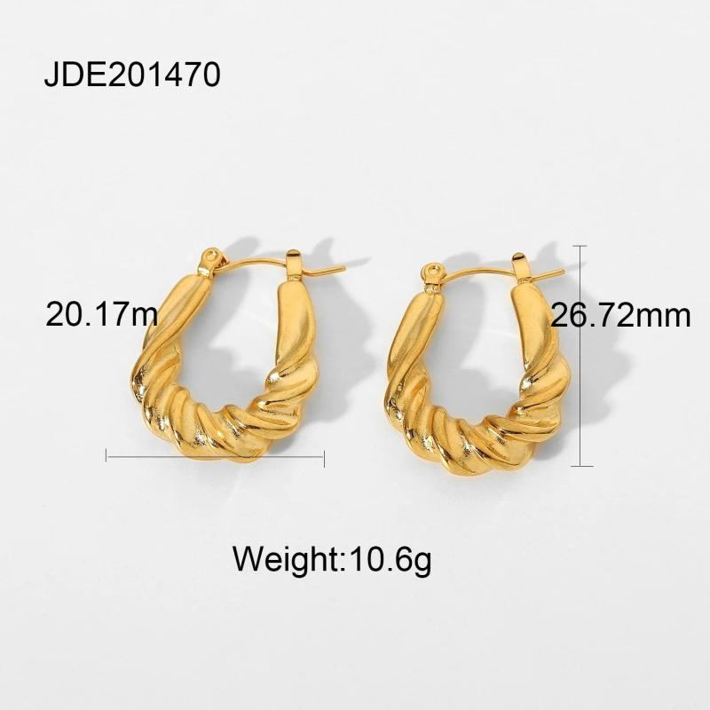 Stainless Steel Twist Hoop Earrings Women Jewelry Piercing Brincos