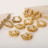 Stainless Steel Twist Hoop Earrings Women Jewelry Piercing Brincos