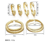 Stainless Steel Twist Hoop Earrings Women Jewelry Piercing Brincos