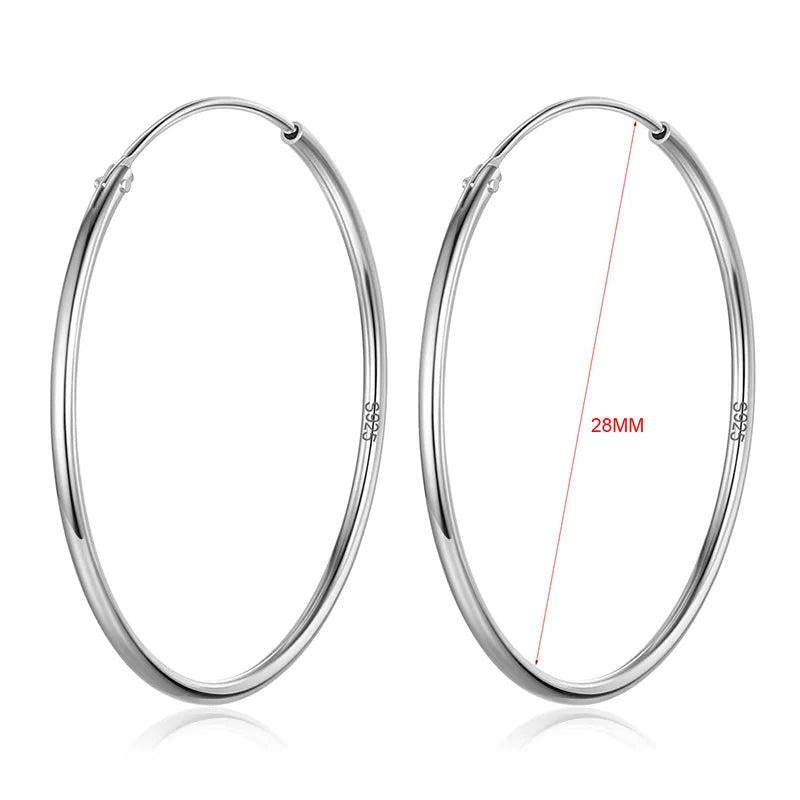 TrustDavis S925 Sterling Silver Hoop Earrings for Women Jewelry