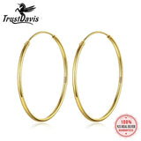 TrustDavis S925 Sterling Silver Hoop Earrings for Women Jewelry