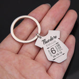 Birth Stats Keyring Baby Onesie Keychain