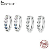 Rainbow Heart Earrings Colored Zircon 925 Sterling Silver