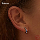 Rainbow Heart Earrings Colored Zircon 925 Sterling Silver