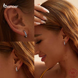 Rainbow Heart Earrings Colored Zircon 925 Sterling Silver