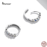 Rainbow Heart Earrings Colored Zircon 925 Sterling Silver