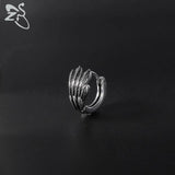 Gothic Punk Stainless Steel Hoop Earrings Skeleton Cross Heart Design