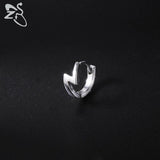 Gothic Punk Stainless Steel Hoop Earrings Skeleton Cross Heart Design