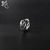 Gothic Punk Stainless Steel Hoop Earrings Skeleton Cross Heart Design