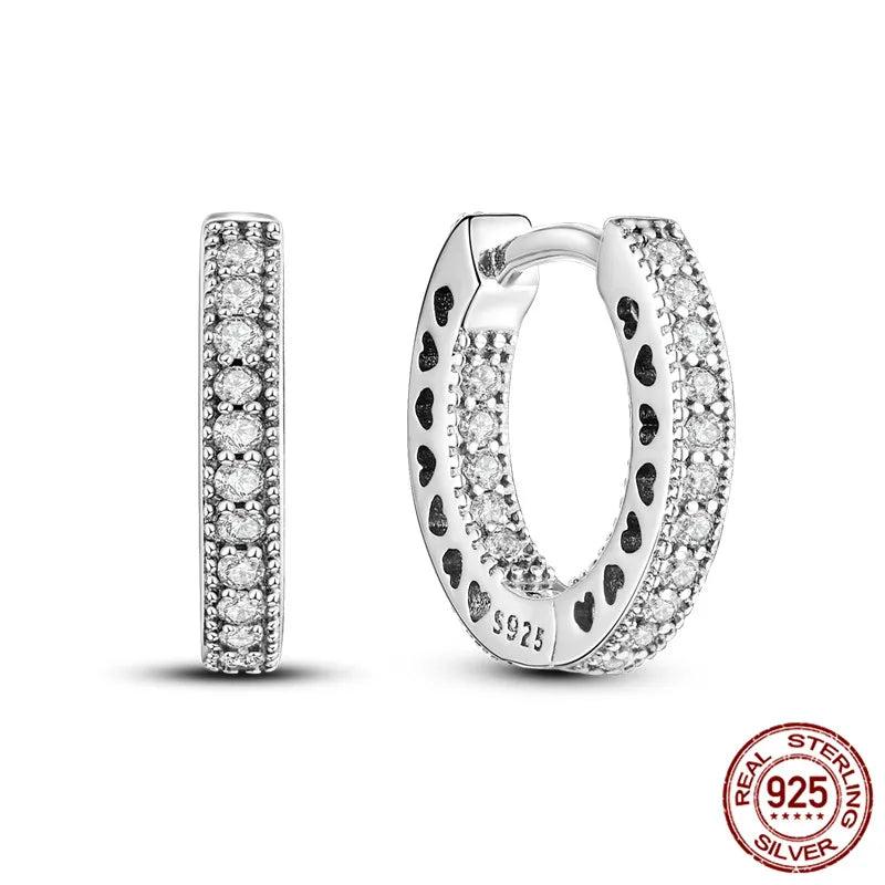 925 Silver Double Hoop Earrings DIY Fine Jewelry Gift for Women