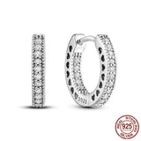 925 Silver Double Hoop Earrings DIY Fine Jewelry Gift for Women