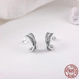 925 Silver Double Hoop Earrings DIY Fine Jewelry Gift for Women