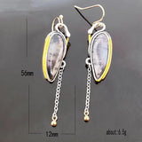 Geometric Green Stone Earrings Funny Musical Symbol Dangle Earrings