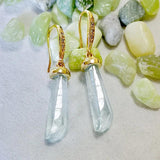 Geometric Green Stone Earrings Funny Musical Symbol Dangle Earrings