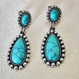 Geometric Green Stone Earrings Funny Musical Symbol Dangle Earrings