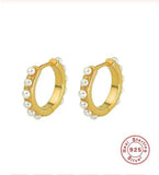 925 Sterling Silver Retro Pearl Earrings For Women