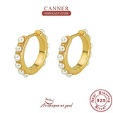 925 Sterling Silver Retro Pearl Earrings For Women