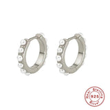 925 Sterling Silver Retro Pearl Earrings For Women