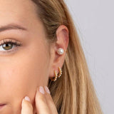 925 Sterling Silver Retro Pearl Earrings For Women