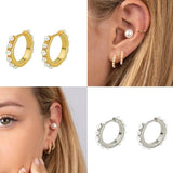 925 Sterling Silver Retro Pearl Earrings For Women