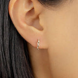 925 Silver Colorful Crystal Hoop Earrings for Women