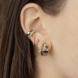 925 Silver Colorful Crystal Hoop Earrings for Women