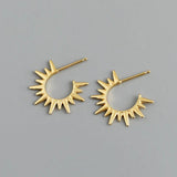 925 Silver Gold-Plated Sunflower Earrings for Women